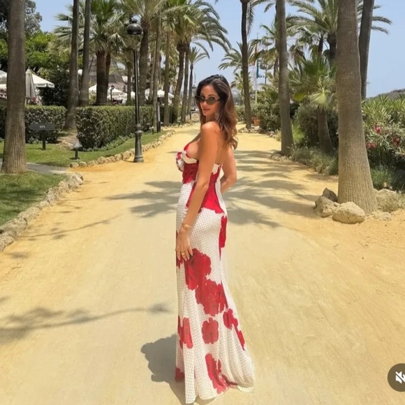 ZARA FLORAL POLKA DOT DRESS MEDIUM - Picture 6 of 16